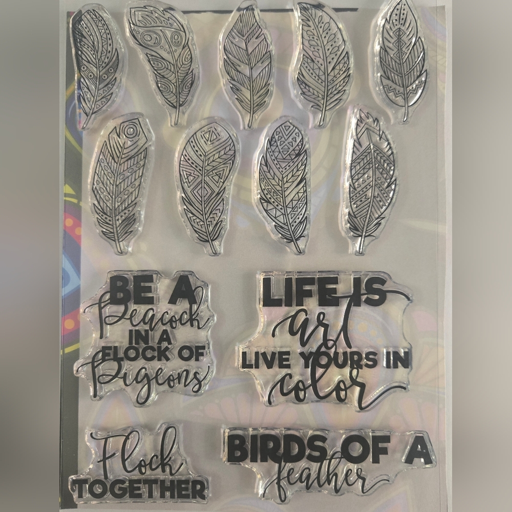 Brutus Monroe Feathered Sentiments Clear Photopolymer Cling Stamp